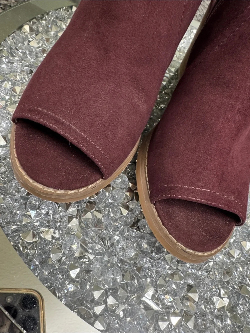 Sonoma Burgundy Open-Toe Block Heel Sandal EUC 6.5